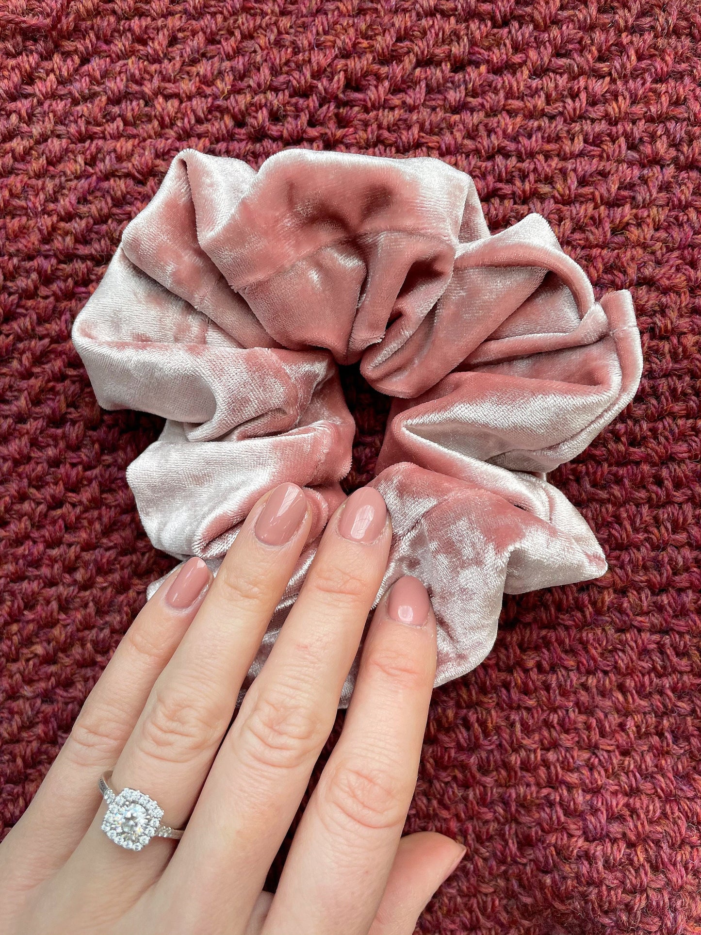 Blushing Velvet Scrunchie