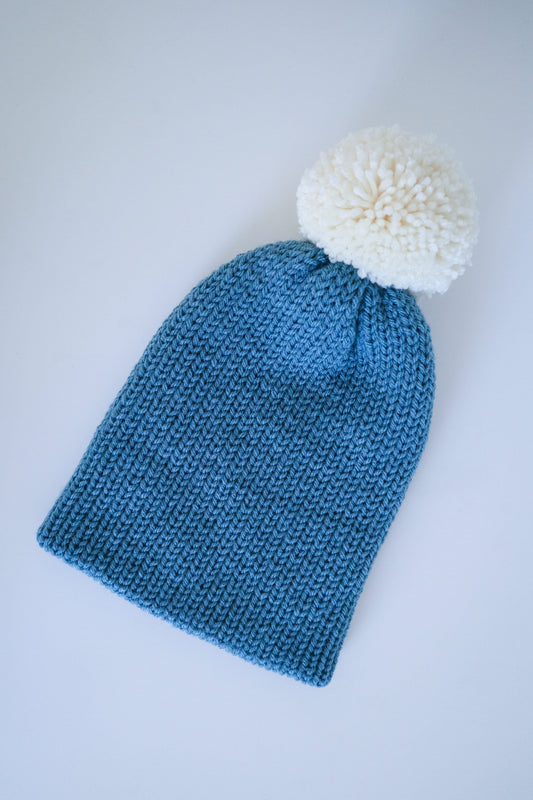 Blue and Cream Neutral Snug Adult Size Beanie