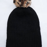 Black and Cheetah Beanie