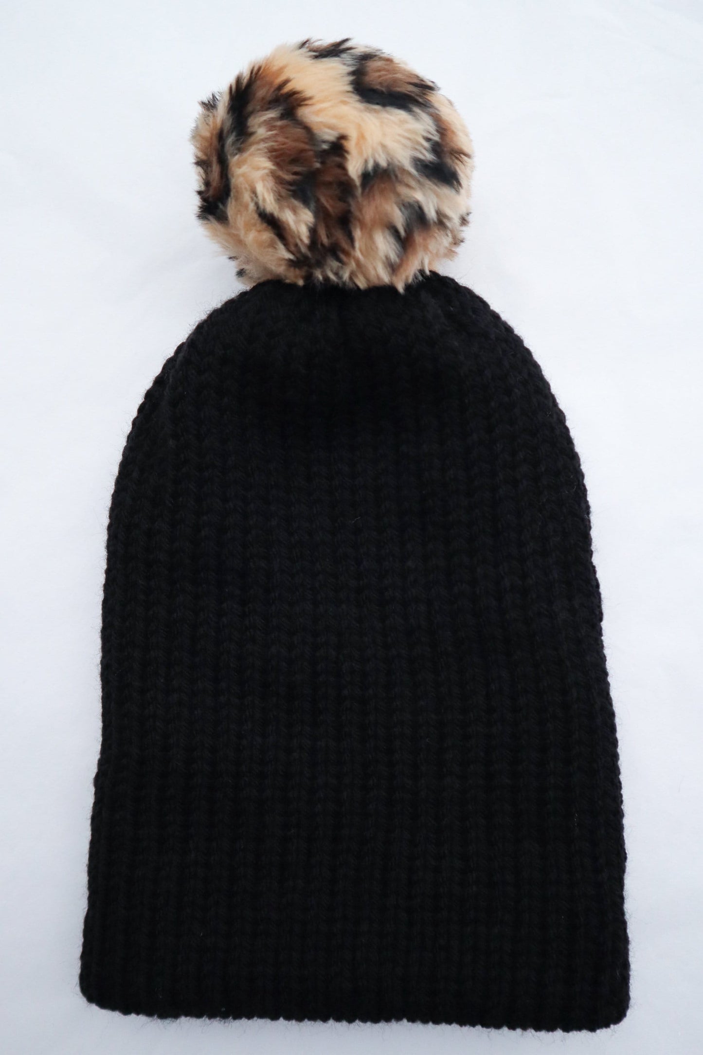 Black and Cheetah Beanie