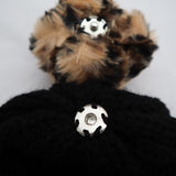 Black and Cheetah Beanie